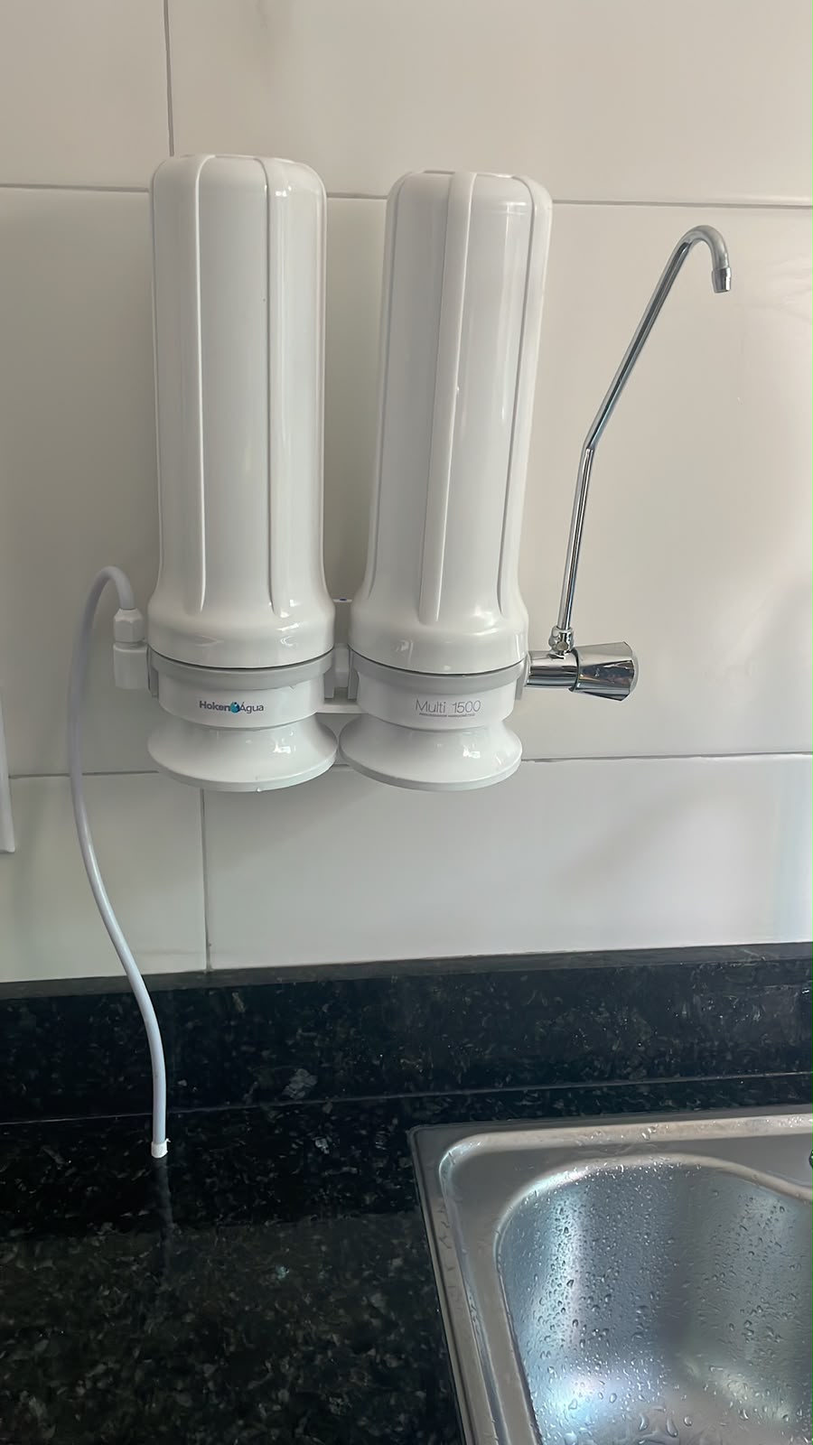 Foto real: Instalação de filtros